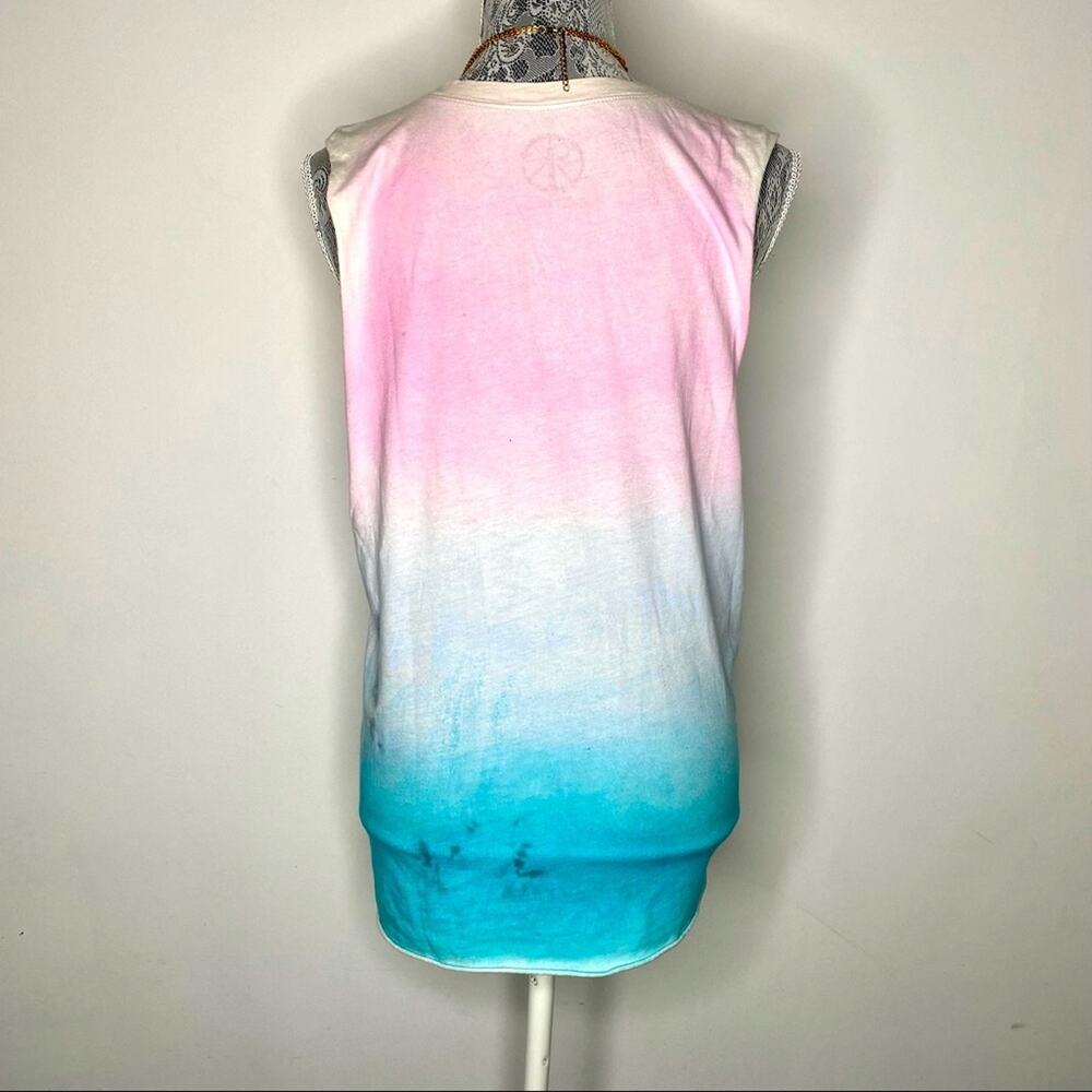 LA-NY RECYCLED KARMA NYC LA Ombré Sleeveless Muscle Graphic Tunic Tee Large - Picture 4 of 6